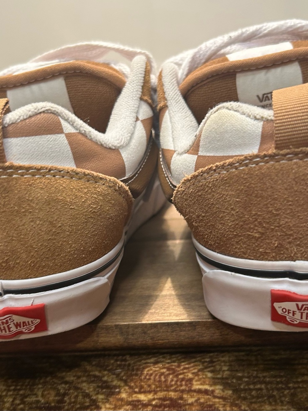 Vans Knu Skool Mega Check Suede / Canvas Brown / White Skate sneakers - Picture 7 of 15